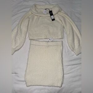 Fashion Nova Cream Skirt Set